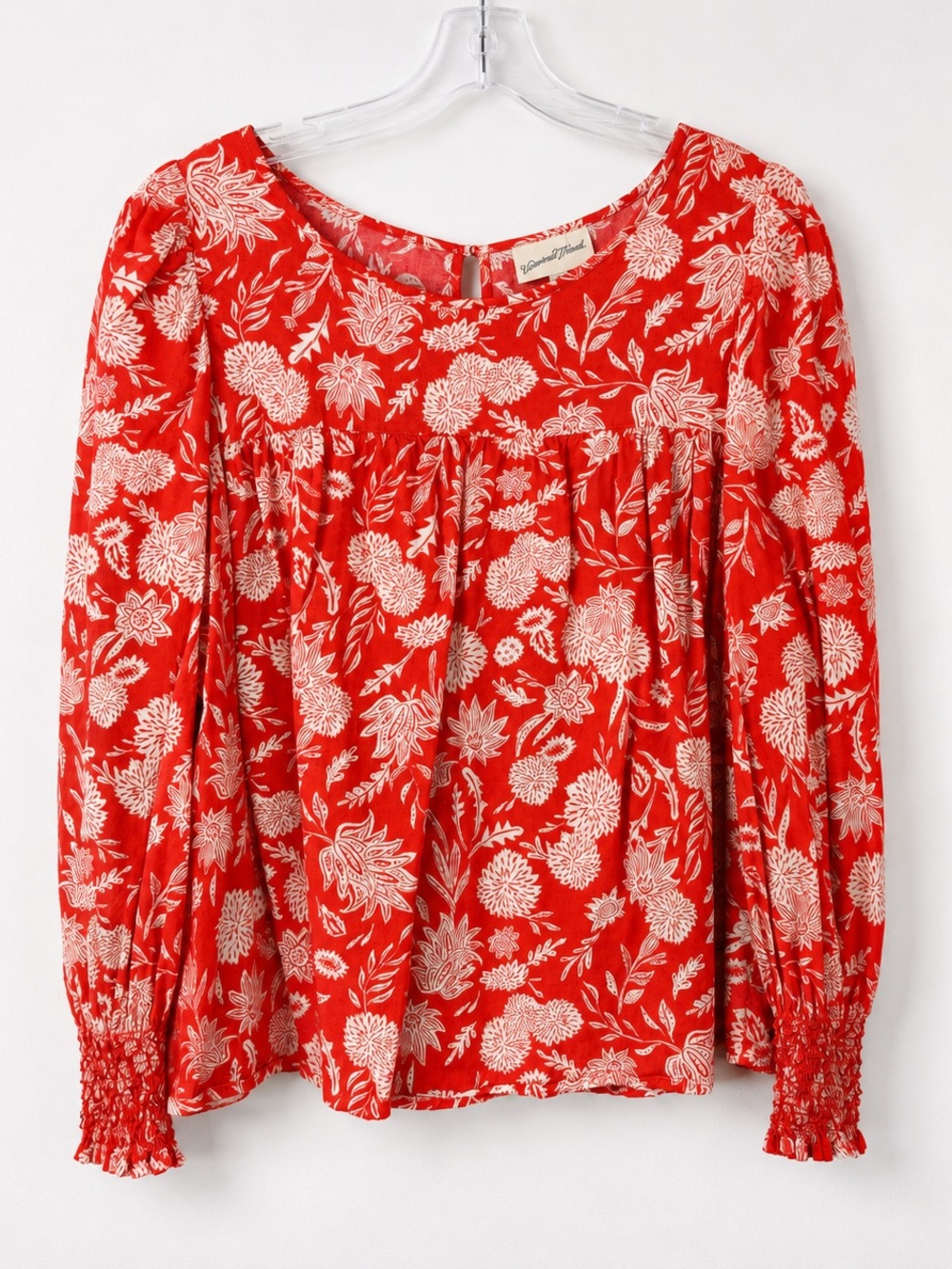 Universal Thread Coral Floral Peasant Blouse Size XL